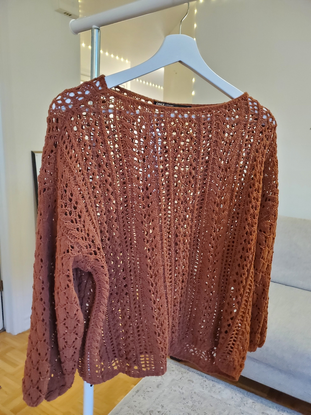 Open-Weave Crochet Sweater